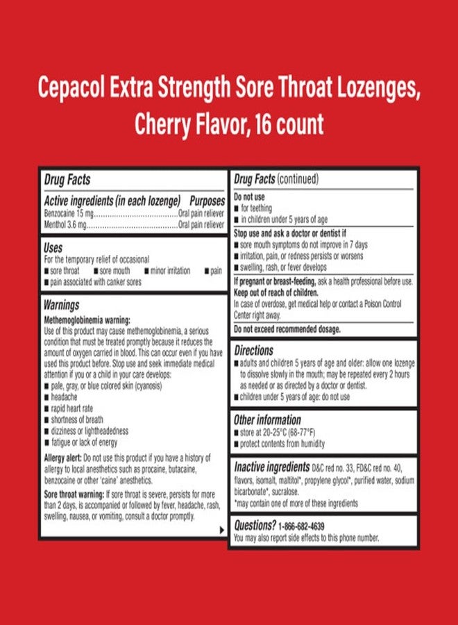 Cepacol Maximum Strength Throat Drop Lozenges, Cherry, 16 Count (Pack of 2) - Image 3